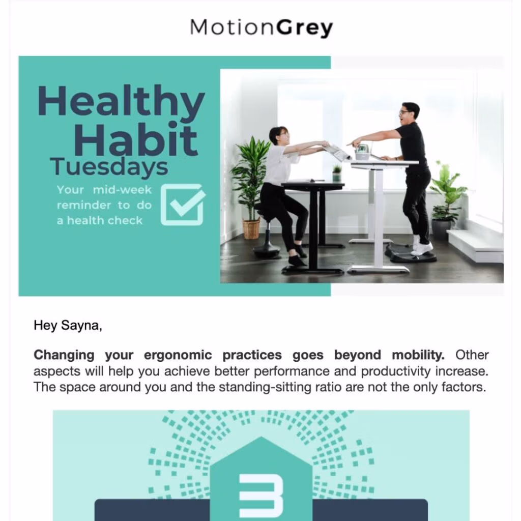 an example of digital marketing by webgency for motiongrey standing desk