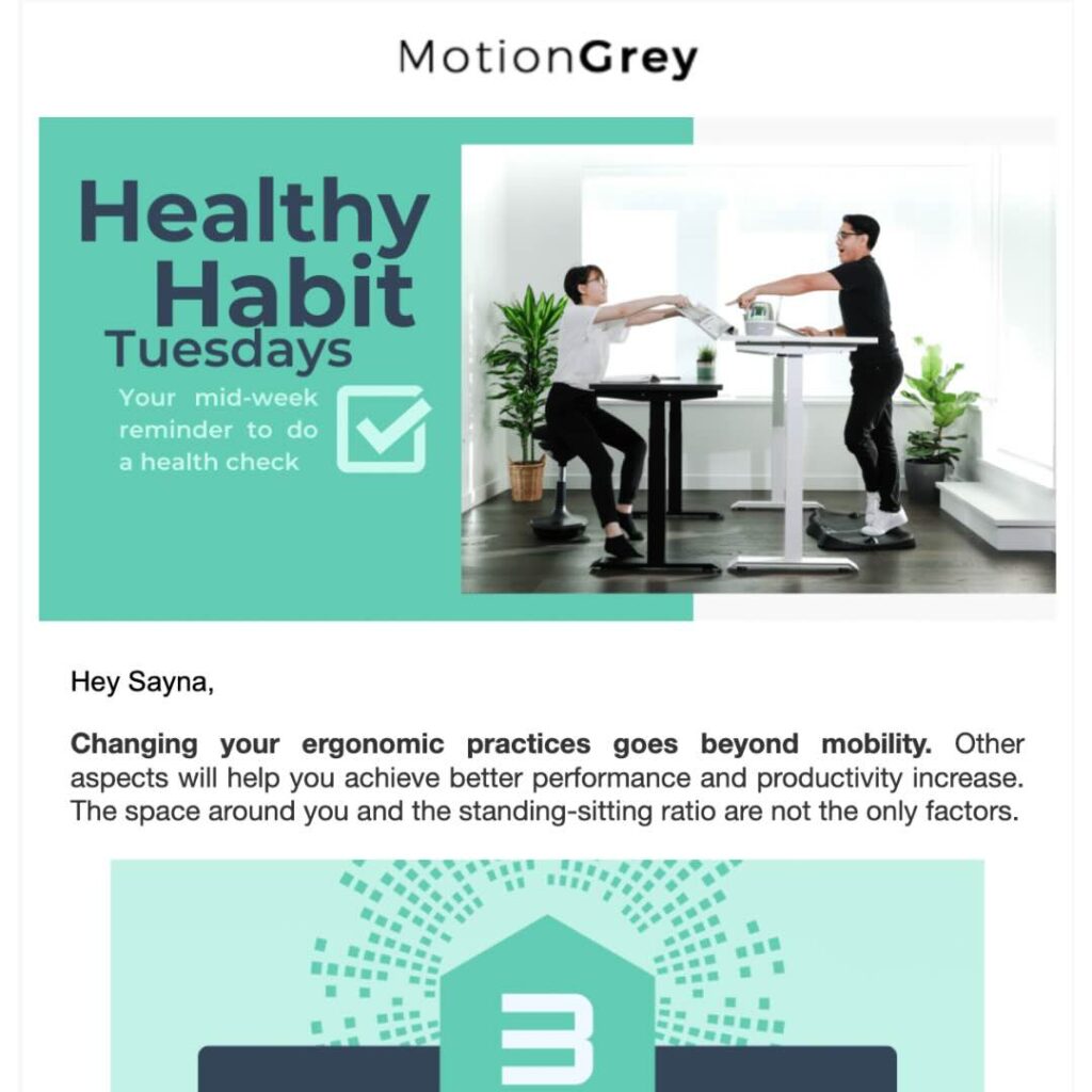 an example of digital marketing by webgency for motiongrey standing desk