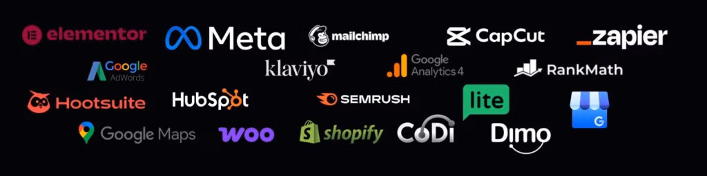 a graphic showing digital marketing tools used by professionals